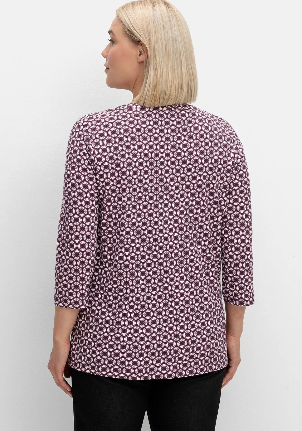 3/4-Arm-Shirt mit Retro-Alloverdruck<sheego Best