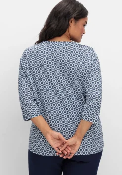 3/4-Arm-Shirt mit Retro-Alloverdruck<sheego Discount