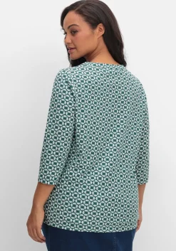 3/4-Arm-Shirt mit Retro-Alloverdruck<sheego Sale