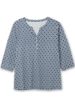 3/4-Arm-Shirt mit Retro-Alloverdruck<sheego Discount