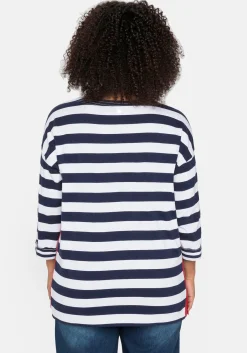 3/4-Arm-Shirt mit Ringeln und U-Boot-Ausschnitt<sheego Sale