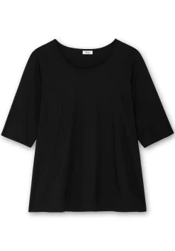 3/4-Arm-Shirt mit Rundhalsausschnitt, gerade Schnittform<sheego Online