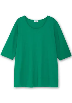 3/4-Arm-Shirt mit Rundhalsausschnitt, gerade Schnittform<sheego Discount