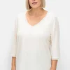 3/4-Arm-Shirt mit V-Ausschnitt, in leichter A-Linie<sheego Best