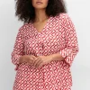 3/4-Arm-Tunika mit Faltendetails und Grafikprint<sheego Fashion