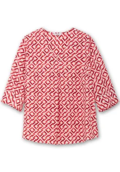 3/4-Arm-Tunika mit Faltendetails und Grafikprint<sheego Fashion