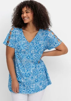 Ausbrenner-Shirt mit geschlitzten Ärmeln<sheego Best