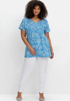 Ausbrenner-Shirt mit geschlitzten Ärmeln<sheego Best