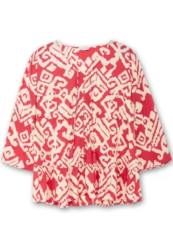 Ausgestellte Bluse mit Grafikprint und Volant am Saum<sheego by Joe Browns Sale