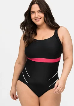 Badeanzug mit Kontrastdetails und Shaping-Effekt<sheego Hot