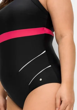Badeanzug mit Kontrastdetails und Shaping-Effekt<sheego Hot