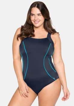Badeanzug mit Kontrastpaspeln und Shaping-Effekt<sheego Discount