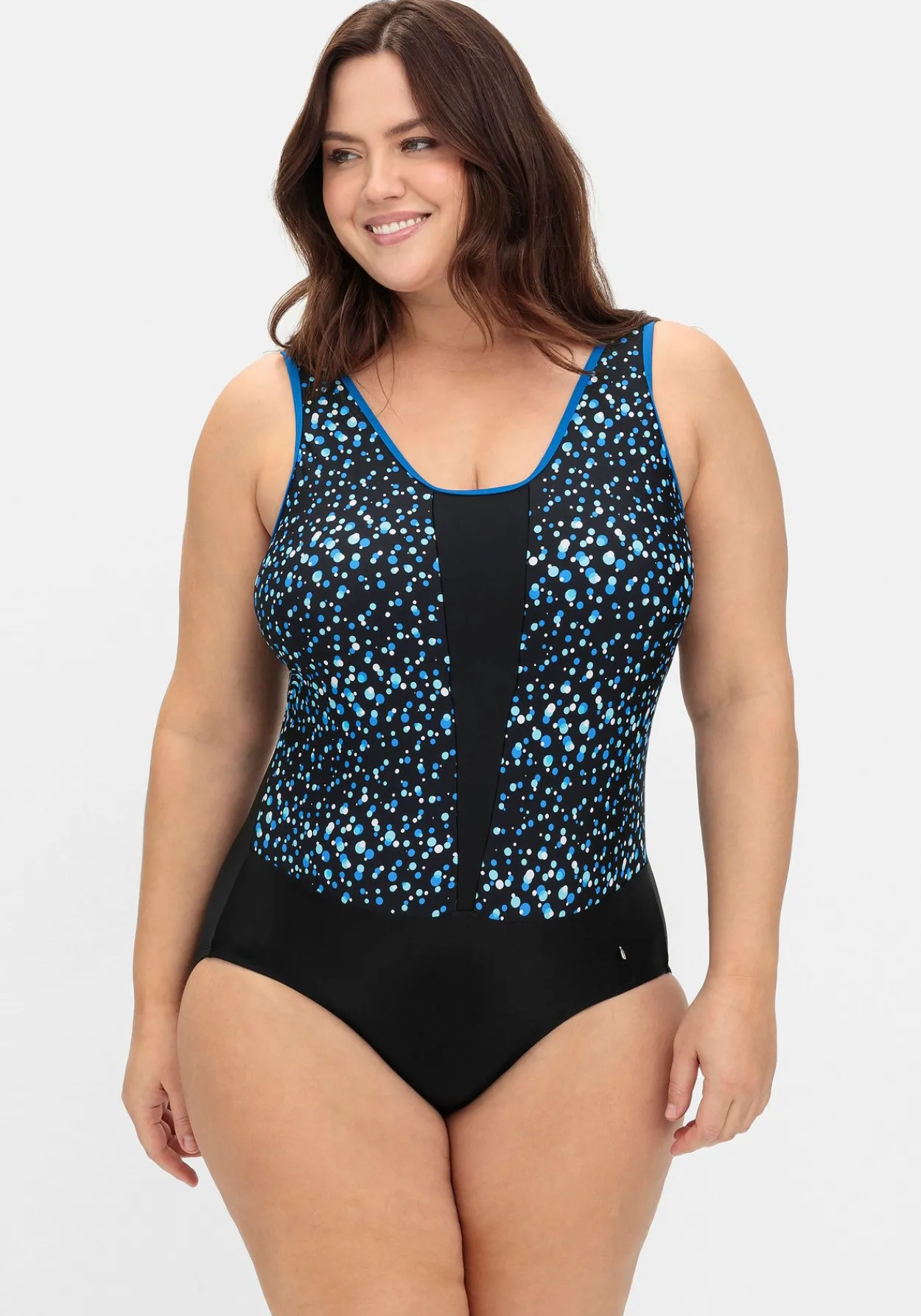 Badeanzug mit Pünktchen-Alloverprint<sheego Hot