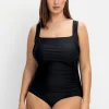 Badeanzug mit Raffung und Shaping-Einsatz<sheego Fashion