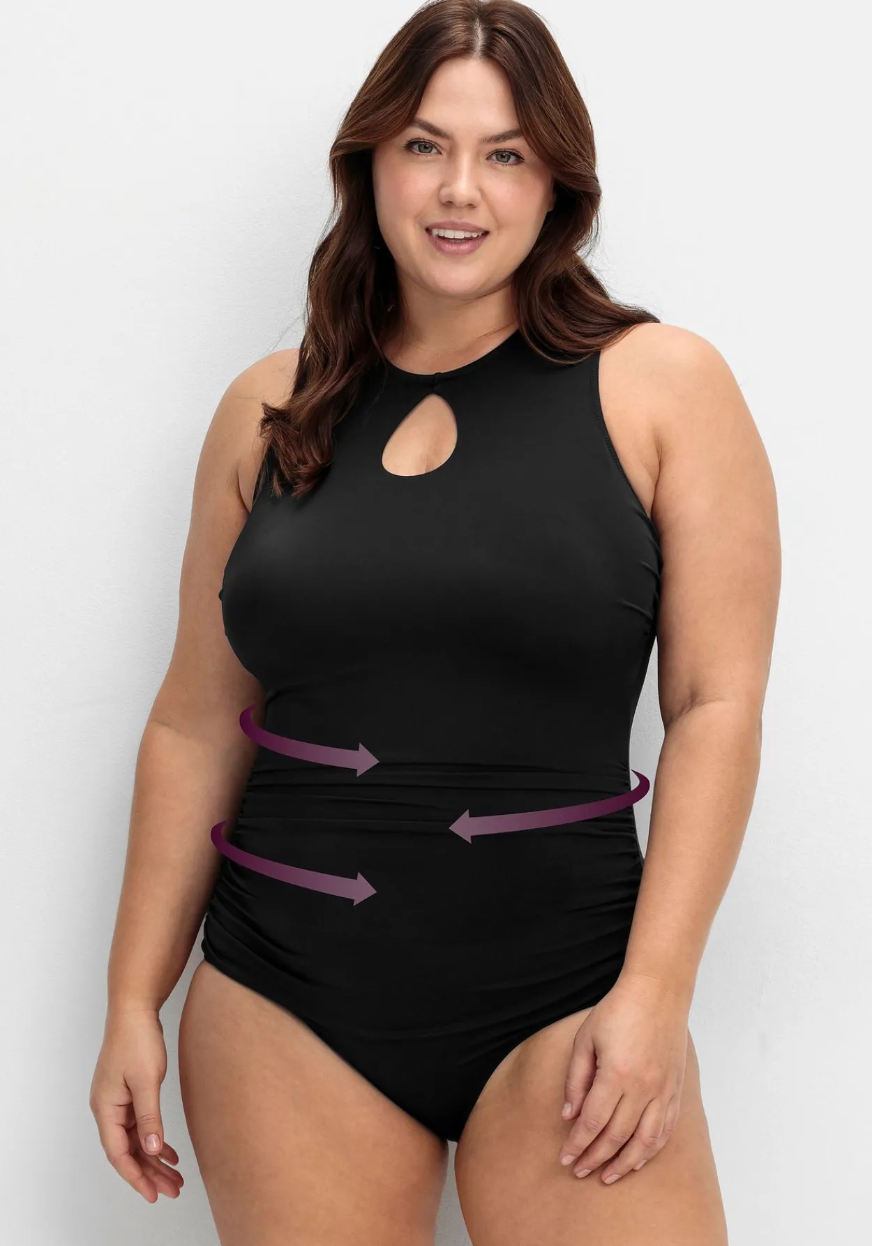 Badeanzug mit Shaping-Effekt und Cut-out<sheego Outlet