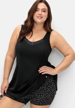 Badekleid mit Pünktchen und integrierter Hose<sheego Fashion