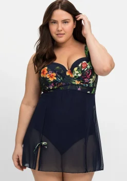 Badekleid mit transparentem Mesh-Rock<sheego by Joe Browns Online