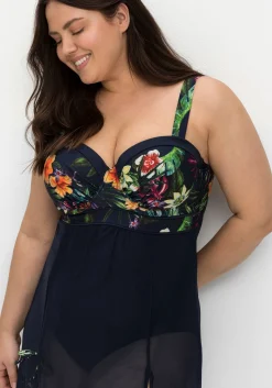 Badekleid mit transparentem Mesh-Rock<sheego by Joe Browns Online