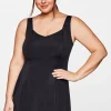Badekleid mit V-Ausschnitt und integrierter Hose.<sheego Outlet