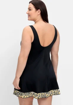 Badekleid mit V-Ausschnitt und Kontrast-Partien<sheego Clearance