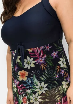 Badekleid mit zipfeligem Mesh-Rock<sheego by Joe Browns Outlet