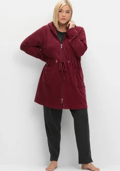 Bademantel mit Reißverschluss und Kapuze<sheego Fashion