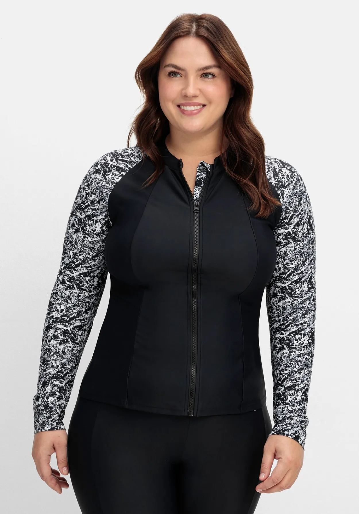Badeshirt mit langen Ärmeln und Reißverschluss<sheego Outlet