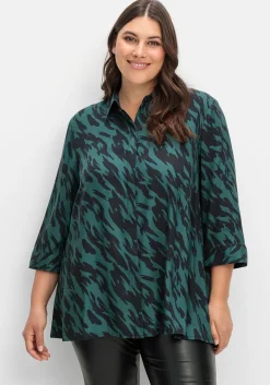 Bedruckte Bluse in schwingender A-Linie<sheego Outlet