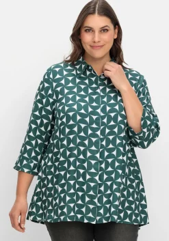 Bedruckte Bluse in schwingender A-Linie<sheego Clearance