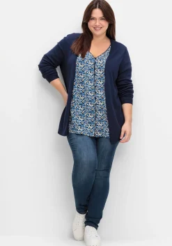 Bedruckte Bluse mit Smok- und Kontrastdetails<sheego Best