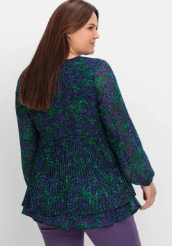 Bedruckte Chiffontunika mit Plisseefalten<sheego by Joe Browns Fashion