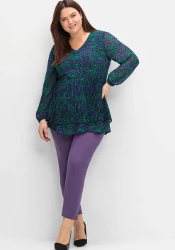 Bedruckte Chiffontunika mit Plisseefalten<sheego by Joe Browns Fashion