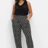 Bedruckte Jerseyhose mit breitem Smokbund<sheego Discount