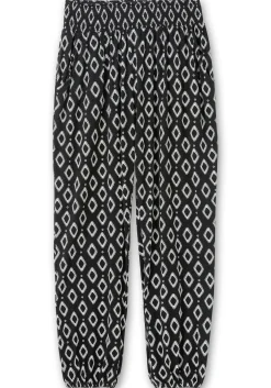 Bedruckte Jerseyhose mit breitem Smokbund<sheego Discount