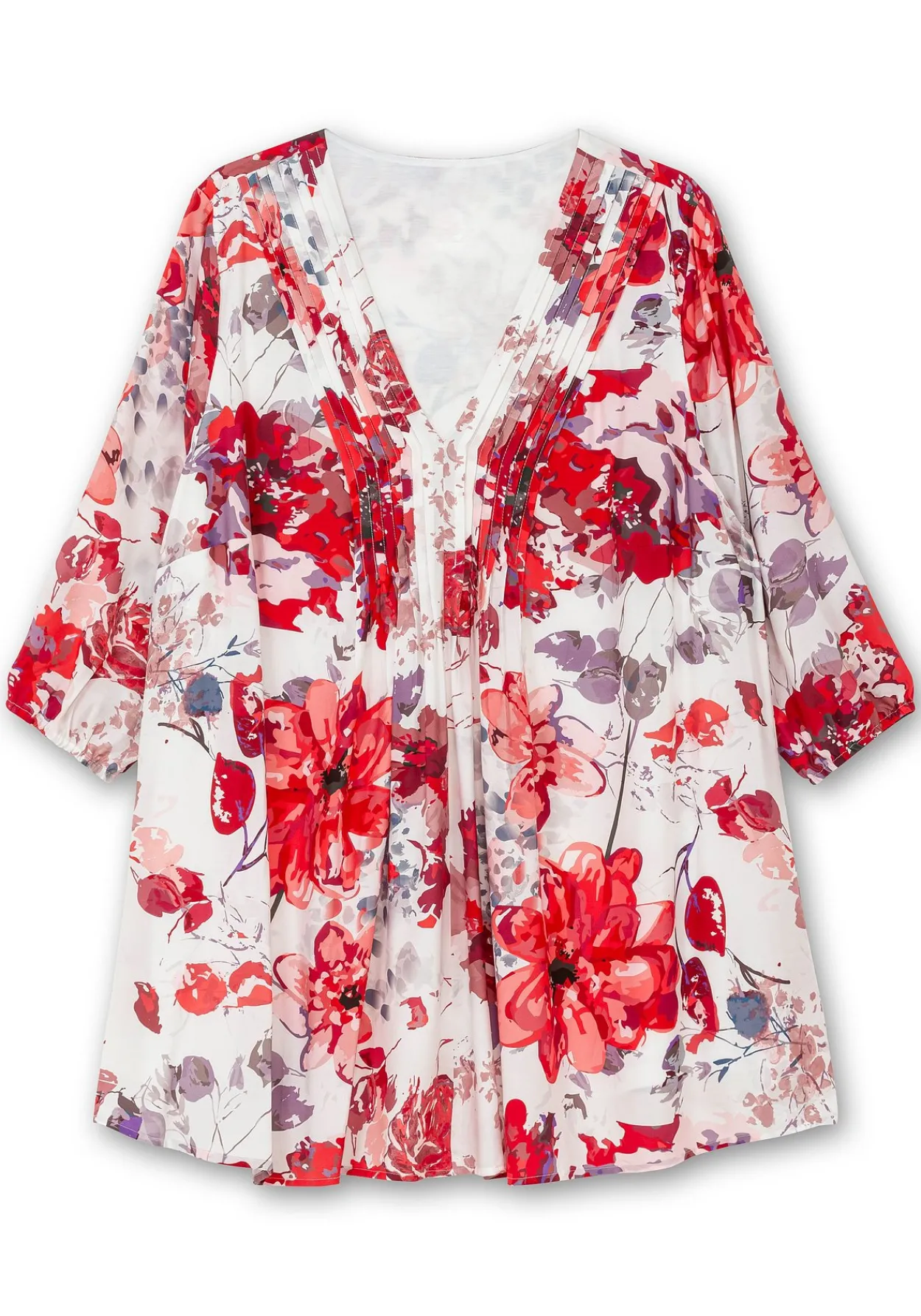 Bedruckte Longtunika mit 3/4-Arm und Biesen<creation L Discount