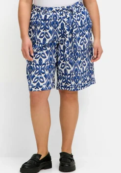 Bedruckte Schlupf-Bermudas mit Bindegürtel<sheego Discount