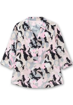 Bedruckte Tunika mit Blusenkragen, aus Crêpe<sheego Fashion