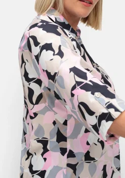 Bedruckte Tunika mit Blusenkragen, aus Crêpe<sheego Fashion