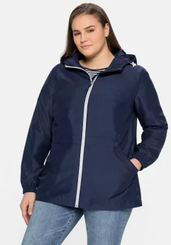 Übergangsjacke aus Microfaser, mit Kapuze<sheego Clearance