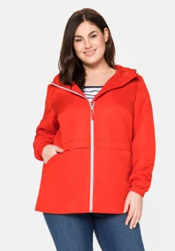 Übergangsjacke aus Microfaser, mit Kapuze<sheego New