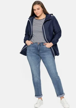 Übergangsjacke aus Microfaser, mit Kapuze<sheego Clearance