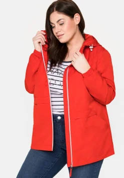 Übergangsjacke aus Microfaser, mit Kapuze<sheego New