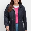 Übergangsjacke mit Kapuze und Kontrastdetails<sheego Fashion