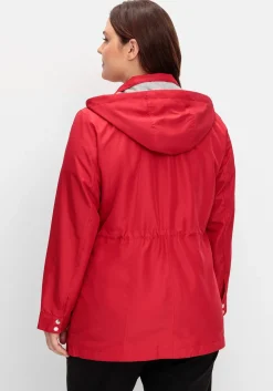 Übergangsjacke mit Kapuze und Kontrastdetails<sheego New