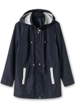 Übergangsjacke mit Kapuze und Kontrastdetails<sheego Fashion