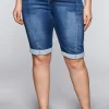 Bermudas aus Sweat-Denim mit Teilungsnaht<sheego Fashion