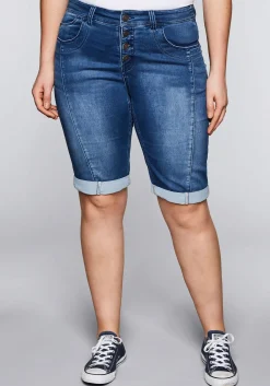 Bermudas aus Sweat-Denim mit Teilungsnaht<sheego Fashion