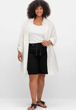 Bermudas im Leinen-Mix, mit Gummibund<sheego Outlet
