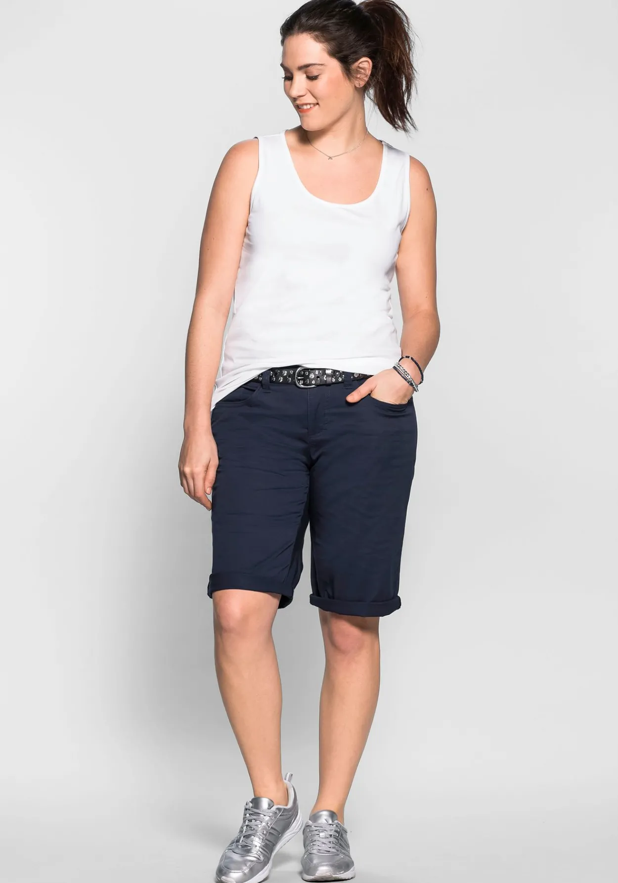 Bermudas in 5-Pocket-Form, aus Baumwoll-Twill<sheego Fashion