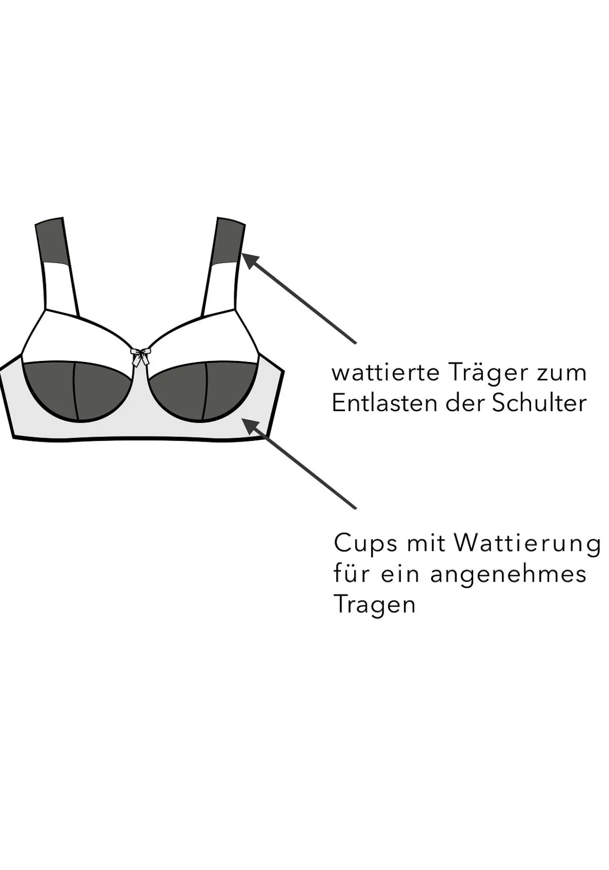 BH ohne Bügel mit wattierten Cups<sheego Fashion